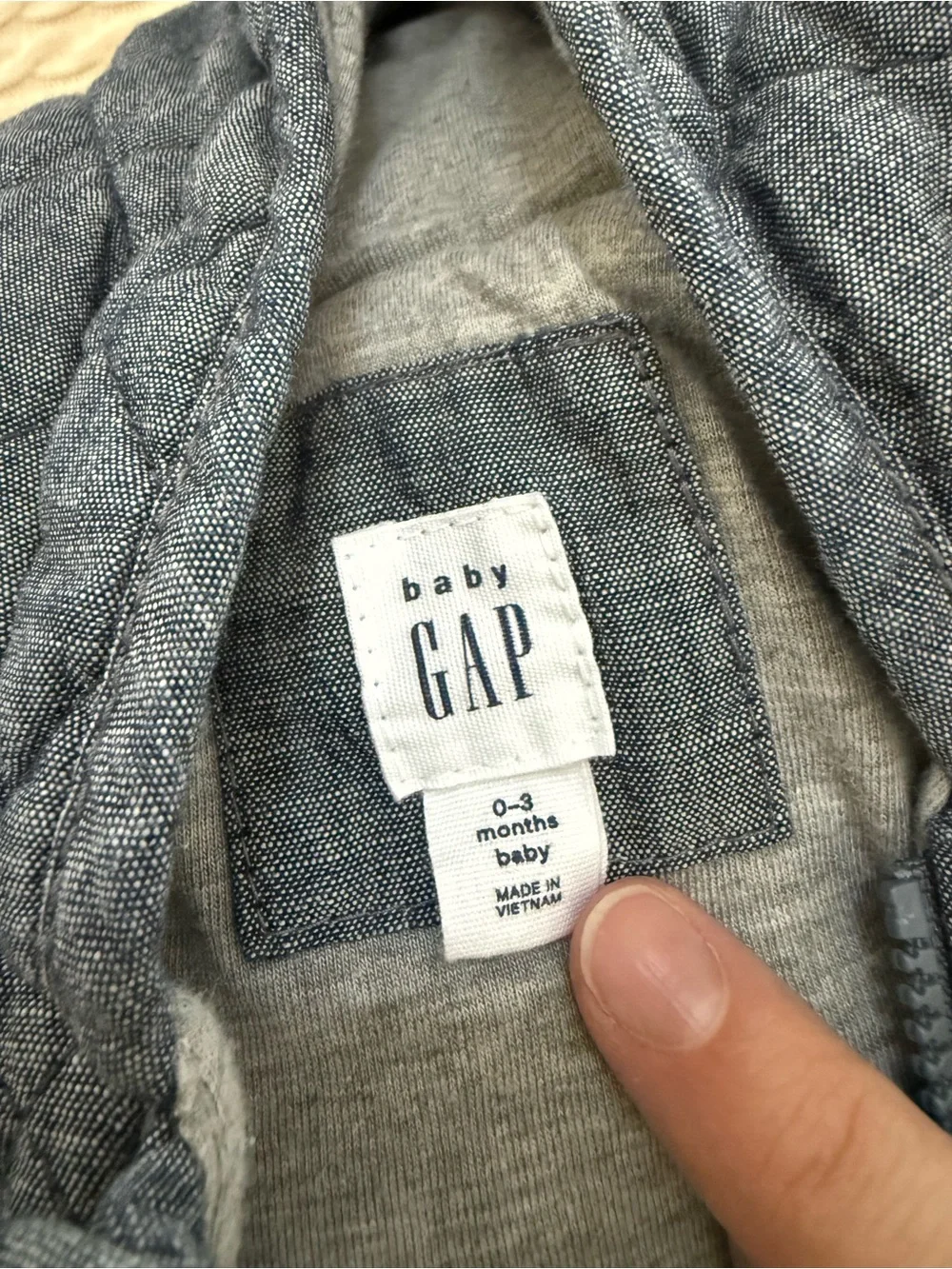 GAP Quilted Hooded Bunting One-Piece in Navy Blue